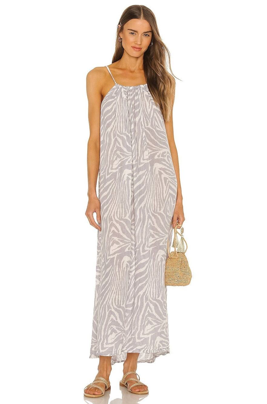 Michael Stars Naomi Cotton Strap Sleeveless Maxi Dress - M